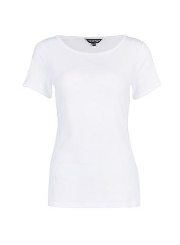 Dorothy Perkins White Plain Print Pique T-shirt