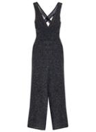 Dorothy Perkins *quiz Black Glitter Culotte Jumpsuit