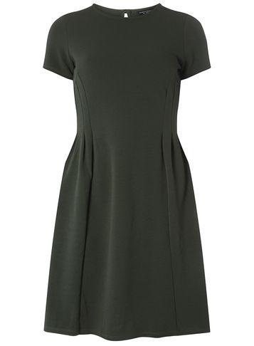 Dorothy Perkins Khaki Seamed Fit And Flare Dress
