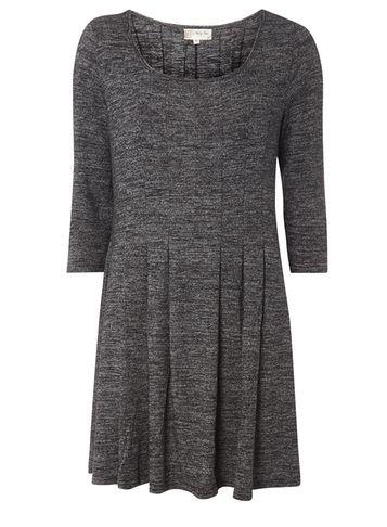 Dorothy Perkins *voulez Vouz Charcoal 3/4 Sleeve Knitted Dress