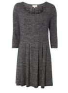 Dorothy Perkins *voulez Vouz Charcoal 3/4 Sleeve Knitted Dress