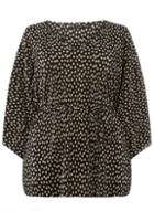 Dorothy Perkins *dp Curve Black Spot Plisse Batwing Top