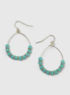 Dorothy Perkins Green Beaded Hoop Earrings