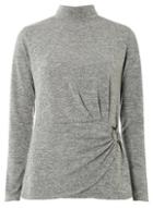 Dorothy Perkins Grey Buckle Wrap Front Top