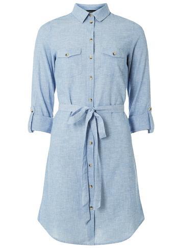 Dorothy Perkins Chambray Linen Shirt Dress