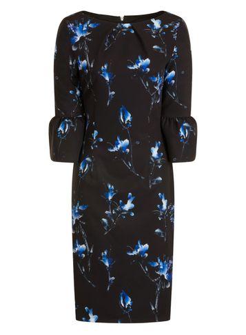 Dorothy Perkins *paper Dolls Print Bell Sleeve Shift Dress