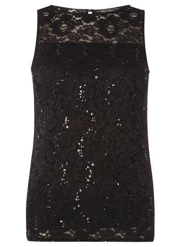 Dorothy Perkins *billie & Blossom Black Lace Shell Top