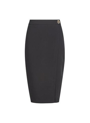 Dorothy Perkins Black Knee Length Button Skirt