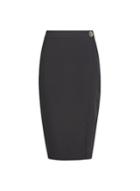 Dorothy Perkins Black Knee Length Button Skirt