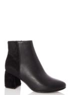 *quiz Faux Leather Contrast Ankle Boots