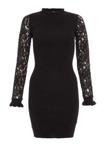 *quiz Black Long Sleeve Bodycon Dress