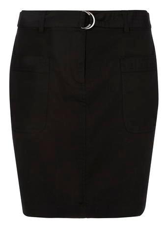 Dorothy Perkins Black Poplinbelted Skirt