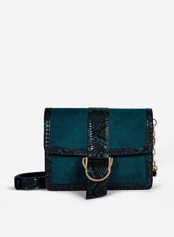 Dorothy Perkins Green Buckle Detail Cross Body Bag