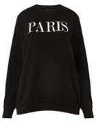 Dorothy Perkins *dp Curve Black Paris Motif Sweatshirt