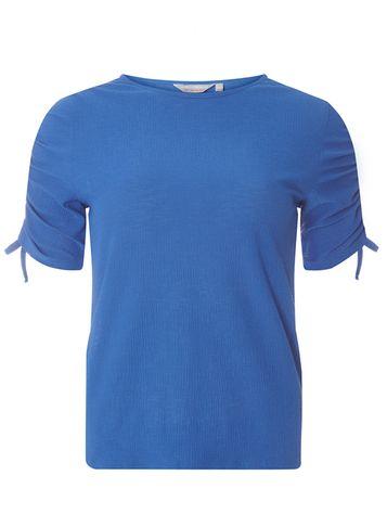 Dorothy Perkins Petite Cobalt Crepe Ruched Sleeve Top