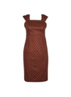 Dorothy Perkins Petite Brown Spot Print Gathered Strap Dress