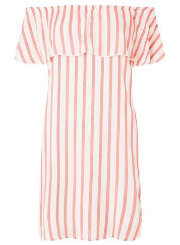 Dorothy Perkins *only White And Red Striped Bardot Dress