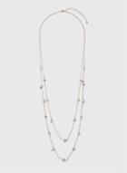 Dorothy Perkins Leaf And Bead Two Row Necklace