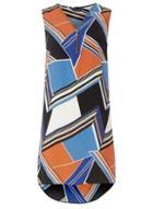 Dorothy Perkins Orange Printed Zip Front Dress