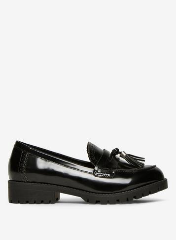 Dorothy Perkins Black Lemon Chunky Loafers