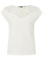 Dorothy Perkins Ivory Embellished Yoke T-shirt