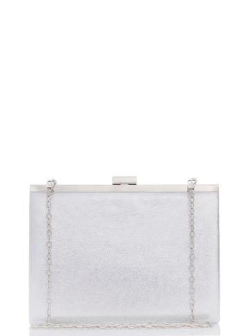 Dorothy Perkins *quiz Silver Diamante Clip Clutch Bag
