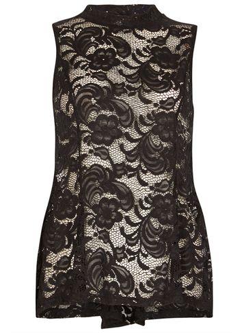 Dorothy Perkins *izabel London Black Sleeveless Lace Top