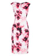 Dorothy Perkins *roman Originals Cerise Chiffon Pleat Dress