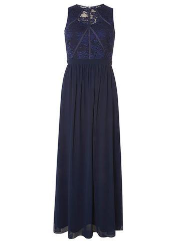 Dorothy Perkins *showcase 'eva' Navy Lace Maxi Dress