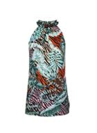 Dorothy Perkins *tall Multi Colour Zebra Print Halter Neck Top