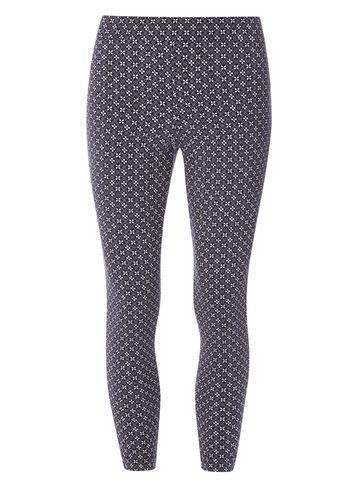 Dorothy Perkins Blue Floral Cropped Bengaline Trousers