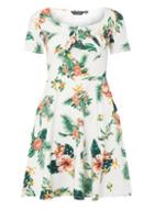 Dorothy Perkins Ivory Tropical Fit And Flare Dress