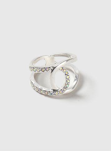 Dorothy Perkins Silver Rhinestone Link Ring