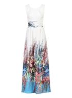 *jolie Moi White Floral Print Chiffon Maxi Dress