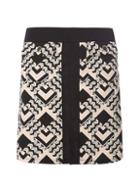 Dorothy Perkins Petite Nude Black Geometric Print Skirt