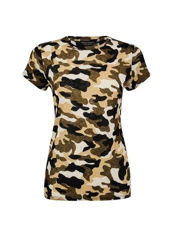 Dorothy Perkins Green Mesh Camouflage Printed T-shirt