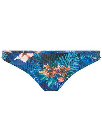 Dorothy Perkins *blue Frill Tropical Print Bikini Bottoms