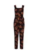 Dorothy Perkins *tall Khaki Tropical Print Jumpsuit