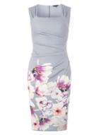 Dorothy Perkins *scarlett B 'lydia' Grey Floral Print Bodycon Dress