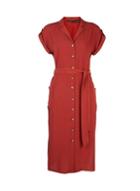 Dorothy Perkins Rust Linen Shirt Dress