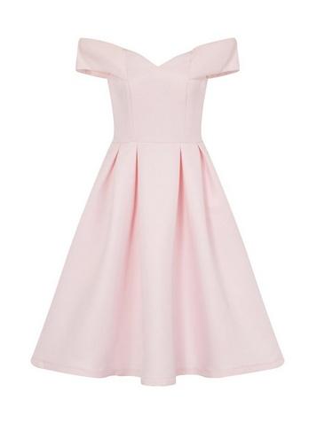 *chi Chi London Pink Petite Bardot Midi Dress