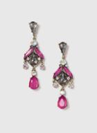 Dorothy Perkins Pink And Grey Crystal Statement Earrings
