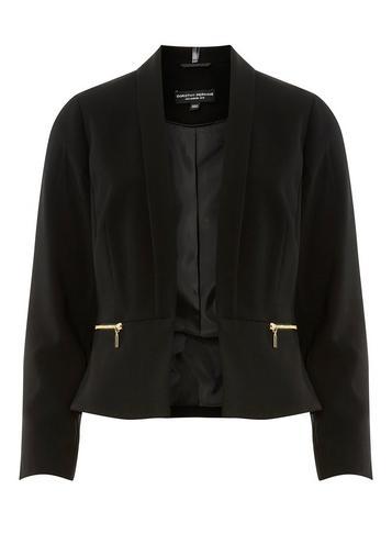 Dorothy Perkins Black Cropped Zip Jacket