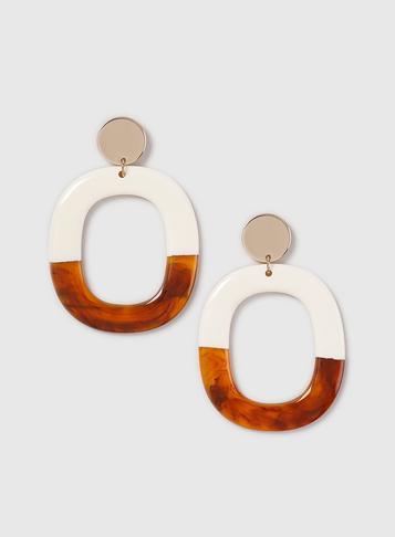 Dorothy Perkins Tortoise Thick Hoop Earrings