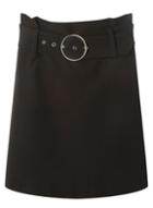 Dorothy Perkins Black Belted Mini A-line Skirt