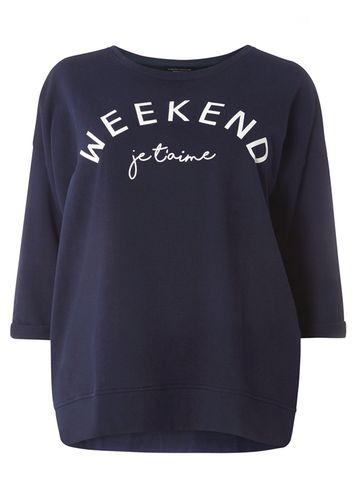 Dorothy Perkins Dp Curve Navy 'weekend' Motif Sweatshirt