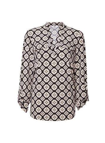 Dorothy Perkins *tall White Geometric Print Jersey Shirt