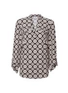 Dorothy Perkins *tall White Geometric Print Jersey Shirt