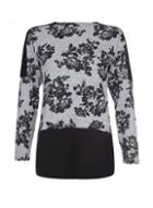 Dorothy Perkins *quiz Grey Contrast Flower Print Top