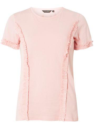 Dorothy Perkins Pink Frill Short Sleeve T-shirt